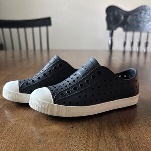 Boys Black Slip-On Native Shoes